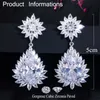 Märke Gul Guldfärg Stor Vattendroppe Dangling Cubic Zirconia Long Diamante Örhängen Kvinnor Brudtärna Smycken CZ378 210714