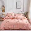 Sängkläder Sätt Svart Vit Våg Point Lattice Dot Bed Cover Set Duvet Vuxen Barnplåt och PillowCase Contant 61007