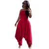 S-3XL Casual Harem Pants for Women Rompers Sexy Adjustable Spaghetti Strap Fashion Loose Jumpsuit Long Trousers Zipper Summer Neon Color Solid Plus Size