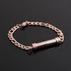 Acier inoxydable brillant strass Tube crémation porte-bijoux Bracelet bracelets femmes homme Bangle217i