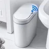 Smart Sensor Poubelle Électronique Automatique Ménage Salle De Bains Toilette Chambre Salon Étanche N Couture Bin 211222