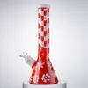 Narguilés de style de Noël uniques Noël Big Bongs Tube droit Huile Dab Rigs 7 mm d'épaisseur Bécher en verre Bong 18,8 mm Joint femelle avec bol