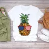 Kvinnor 2022 strand orange print sommar ananas frukt camisa skjorta damer kvinna t-tröjor topp t grafisk kvinnlig tee t-shirt dam