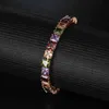 Nieuwe Rose Gold Ladi Zirkoon Charm Tennis Armband Rainbow Tennis Bracelet CZ Tennis Armband