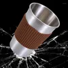 Vattenflaska 500 ml rostfritt stål kaffekoppar med silikonlockar som inte slipper anti-skalning ärmar