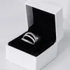 Äkta 925 Sterling Silver Ringar För Kvinnor CZ Diamant Med Original Box Set Passar Pandora Style Vigselring Förlovningssmycken