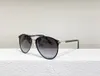 51W Negro / Gunmetal Piloto Gafas de sol Wrap Grey Gradient Gafas de sol para hombres Sombras de moda UV400 Eyewear de protección con estuche