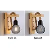 Industriële vintage retro touw houten wandlamp nachtkastje sconce houten wandlamp voor slaapkamer restaurant gangpad amerikaanse decor lamp