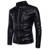 Mens Bomber Jackets Fashion Men Faux Leather Coat Zipper Overcoat Motor Jacket Motorcycle Bikers Punk Man Brand Top Colthing 211008