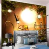 3D風景の壁紙明るいランタン風景夢の森の森の中の家の装飾リビングルームの寝室の絵画壁紙