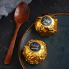 NEW 1SET = 50PCS GOLD Aluminiumfolie Candy Chocolate Cookie Wrapping Tenn Papper Party DIY Metal Embossing Presentförpackning Craft Paper EWF7688