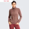 Women's Cotton Full Zip Workout Outwear Slim Fit Running Track Jacket with Pockets