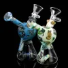 Glödande glasrör Dab Rigs Rökning Vattenrör Bong Hookah Tobak Bongs Dry Herb Portable Silicone Hookahs Oil Rig