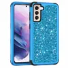 3 in 1 Hybrid PC & Silicone Shockproof Armor Phone Cases for Sam S9 S10 S21 Note10 Note20 Cover Glitter Back Case