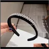 Headbands Jewelry Drop Delivery 2021 Night Club Party Rhinestone Headband Ins Fashion Women Black Hair Band Home Casual Make Up Hairband For