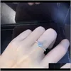 Solitaire Rose Gold Diamond Ring Crystal Engagement For Women Wedding Sets Jewelry de moda 080518 I73VG PDYT5