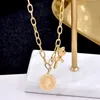 Hip Hop Horse Animal Pendants Halsband för män Rapper smycken Rose Gold Silver Ponny Queen Head Round Brand Fashion Sweater Chain348n