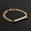 Stainless Steel Shiny Rhinestone Tube Cremation Jewelry Holder Bracelet Bangles Women Man Bangle6952938