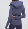 Felpe con cappuccio da donna con cerniera ispessita colletto alla coreana caldo cappotto sportivo con cappuccio per il tempo libero allenamento yoga giacca fitness da corsa