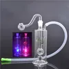 Wholesale Glass Oil Burner Bong Hookah Bubbler with Automatic Change Color LED Light Perc Filter Chamber 10mm Male smoking bowl for Water Pipe