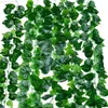 Kwiaty dekoracyjne Wieńce Kreatywny Sztuczny Rattan Simulation Green Leaf Rośliny Wiszące Ornament Do Home Ogród Courtyard Decor H88F