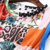 Runway Fashion Summer Two Piece Outfit Donna Elegante retrò stampa floreale Top allentato e pantaloni larghi Suit Holiday Set 210601