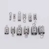 50pcs 1-5mmステンレス鋼の革コードクリンプビーズエンドキャップファスナーブレスレットネックレスコネクタ宝石類の製造用品