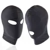 Nouveauté 123 trous hommes femmes adulte Spandex cagoule bouche ouverte visage yeux tête masque Costume esclave jeu de rôle Play2720708