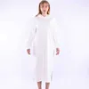 Long Hoodie Dress Women Autumn Winter Fleece Pocket Kawaii Vintage Casual White Split Maxi Hooded Sweatshirts Dresses Pullovers 210927