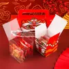 StoBag Happy Year Red Box Suit With Transparent Window Portable Gift Packaging Birthday Favor 210602