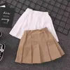 2-16Years verão mini saia para crianças meninas cor sólida khaki tutu saias moda estudante roupas adolescente escola branca minissafinas 210622