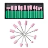 Punte per trapano per unghie al quarzo da 2,35 mm 12 pezzi Set di accessori per manicure Lucidatura per unghie Teste per macchine Colore rosa