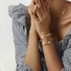 Enfashion Pyramid Spikes Bracelet Gold Color Stainless Steel Cuff Bracelets Bangles for Women Fashion Jewelry Pulseiras B202076 Q0720