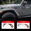 1 paire LED LED FEDER BLACK LED FENDER SUPPORT DE TOUR DE TOUR DE TURN SIGNAL POUR JEEP WRANGLER JL 2018 2019 2020 2021 pour Gladiator JT Truck 2020 2021