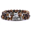 Charm armband mode par armband 2 bit set män smycken 8mm naturlig lava sten buddha reiki bön yoga kvinnor bileklik raym22