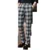 韓国の格子縞のカジュアルパンツの男性春の夏のビジネスドレスパンツオフィスソーシャルスーツのズボンの男性服Pantalon Homme 210527