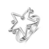 S2450 bijoux fantaisie Vintage bague géométrique Simple Zircon anneaux étoile à cinq branches