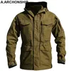 M65 İNGILTERE ABD Ordusu Giysileri Rüzgarlık Askeri Alan Ceketler Erkek Kış / Sonbahar Su Geçirmez Uçuş Pilot Coat Hoodie Üç Renkler 211014