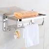 Porte-serviettes étagères de salle de bain 2 niveaux en acier inoxydable massif support d'étagère de bain cintre mural luxe maison déco Bar