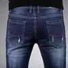 Mäns Jeans 2022 Bomull Män Byxor Lace Up Denim Trousers Svart Skinny Slim Hip Hop Sportkläder Elastisk Midja Man 28-36