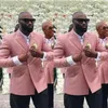 Herrenanzüge Blazer Erröten Rosa Dünne Männer Hochzeit Smoking Für Trauzeuge Zweireihiger Afrikanischer Blazer Slim Fit Mode Desgaste Noivo