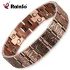Vintage Pure Copper Magnetic Pain Relief Armband för män Terapi Dubbel radmagneter Link Chain Homme Dropship 20214020903