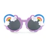 Çocuklar Güzel Şeker Gökkuşağı Güneş Gözlüğü Tasarımcı Katı Rainbows Ile Yuvarlak Çerçeve Sevimli Çocuk Gözlük Toptan