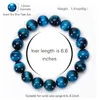 Boncuklu iplikçikler 6-12mm doğal taş boncuk Buda bilezikler mavi kaplan göz bileziği erkekler için elastik ip yoga erkek mücevher hediyesi inte22