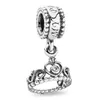 Colore argento Piuma Corona Catena di sicurezza Gufo Amore Perline Torre Pendente Fit Pandora Charms Bracciali Gioielli originali da donna fai-da-te