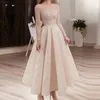 Bourgogne prom klänningar 2021 lång illusion halsringning långärmad spetsapplikationer afton klänningar billiga chiffong special tillfälle klänning321l