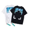 2022 Brand Men's Offs T Shirts Verão Hip Hop Homens Streetwear Letra camisetas Mulheres Designers Tops Camisa Skates Pintura a óleo Preto Branco OW Moda Njzx