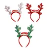 Christmas Decorations Glitter Elk Antlers Headbands For Home Noel Party Ornaments 2021 Year Hair Accessories