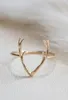 Kvinnor Mode Enkel Antler Form Justerbar Storlek Ring Smycken Söt Animal Dekoration Julklapp Damtillbehör Guld / Silver