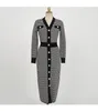 Casual Dresses Banulin 2021 Autumn Winter V-Meck Sweater Dress Korea Chic Single-Breasted Houndstooth Slim Knit Long Vestidos